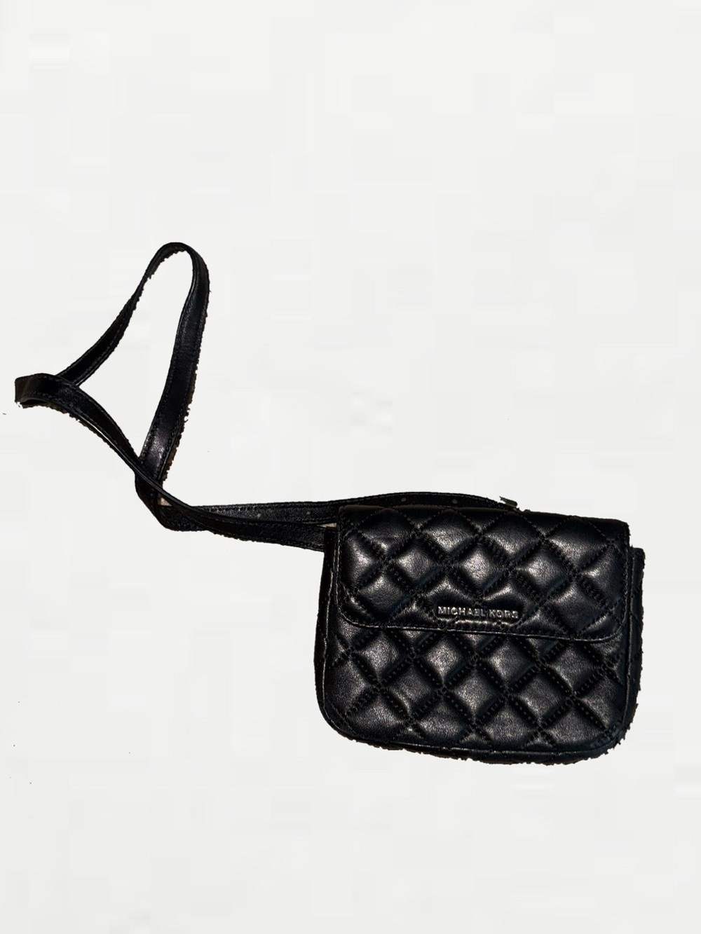 Michael Kors Black Quilted Crossbody Bag with Adjustable Strap